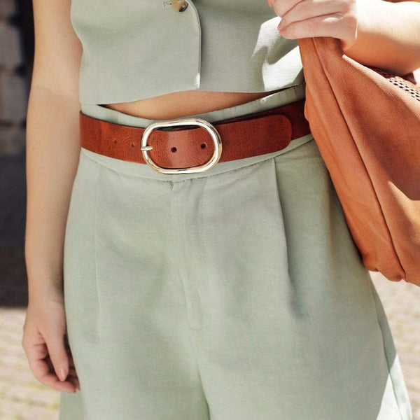 Amsterdam Heritage womens belts 40509 Daphne | oval buckle leather belt