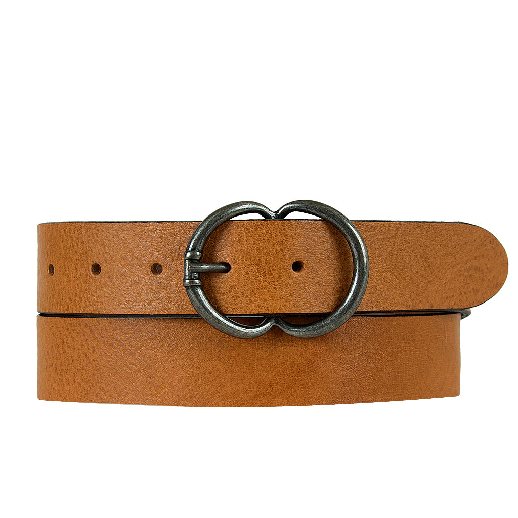 35043 Vicky | Double C Ring Buckle Leather Belt