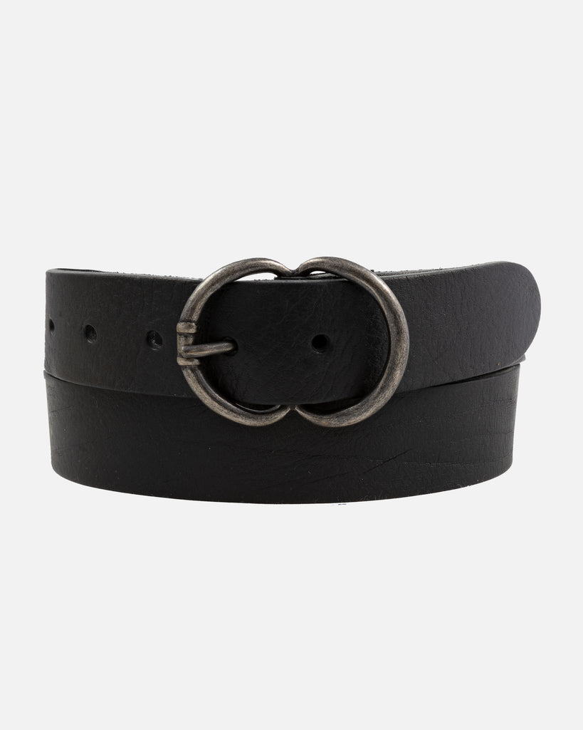 Vicky camel brown leather belt with double ring buckle
