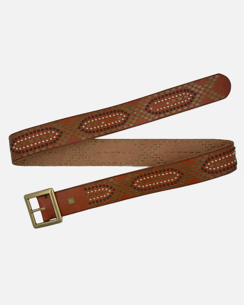Daya | Studded Leather Belt with Square Buckle – Label Aware | US