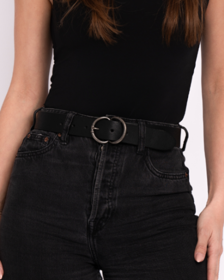 Vicky | Double C Ring Buckle Leather Belt