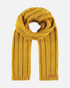 Daan | Soft Chic Rib Knit Scarf With Leather Accent