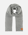 Jelle | Soft Knit Ribbed Scarf With Leather Accent