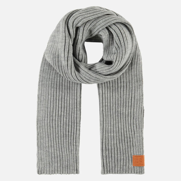 Amsterdam Heritage Beanies & Scarves S101 Jelle | Soft Knit Ribbed Scarf With Leather Accent
