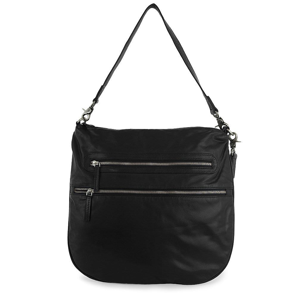 Amsterdam Heritage womens bags 8001 Idrissi | Black Leather Shoulder Bag