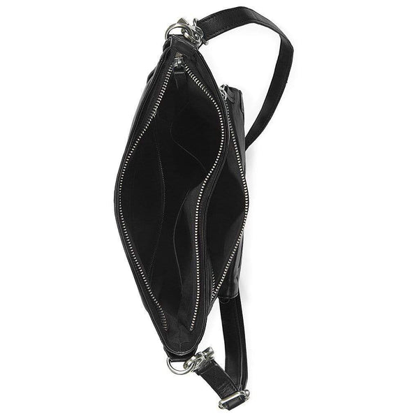 Amsterdam Heritage womens bags 8001 Idrissi | Black Leather Shoulder Bag