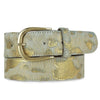 Amsterdam Heritage womens belts 40600 Dakota | metallic calf hair leather belt