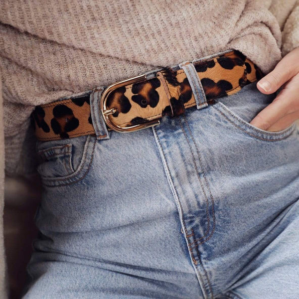 Amsterdam Heritage womens belts 40602 Diane | leopard calf hair belt